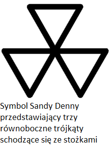 Symbol Sandy Denny przedstawiajacy trzy rownoboczne trojkaty schodzace sie ze stozkami